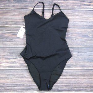 Good American Classic Black One Piece Swimsuit